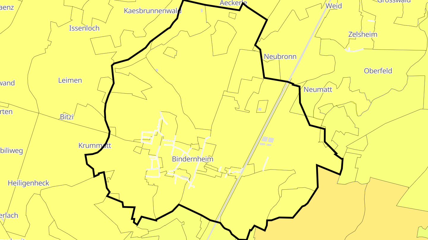 Carte des prix de l'immobilier Bindernheim