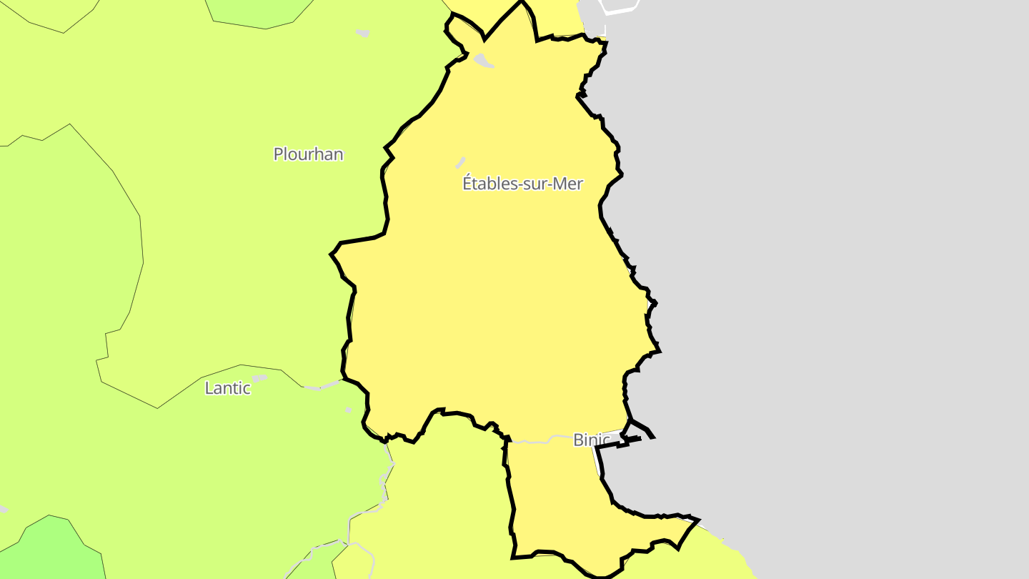 Carte des prix de l'immobilier Binic-Étables-sur-Mer