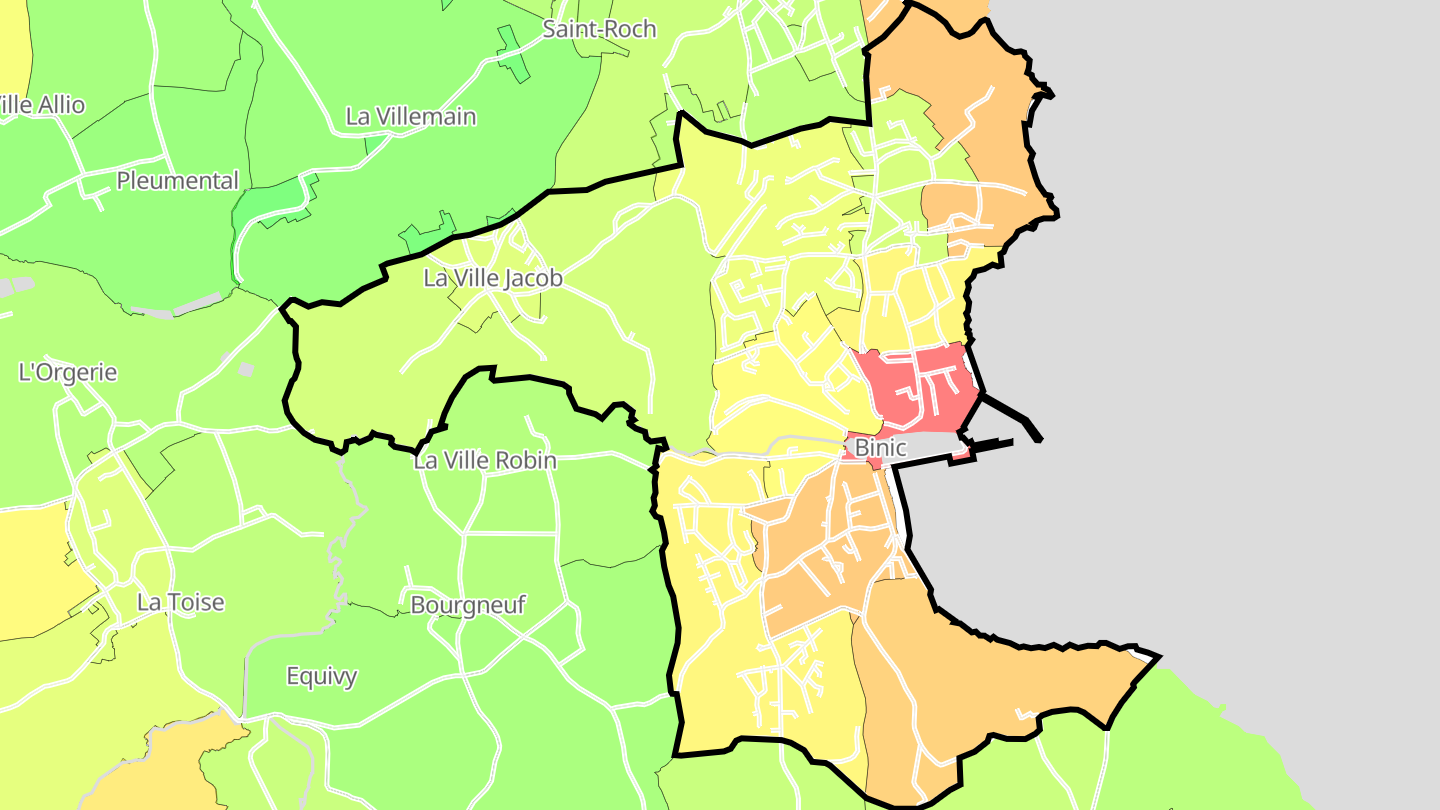Carte des prix de l'immobilier Binic