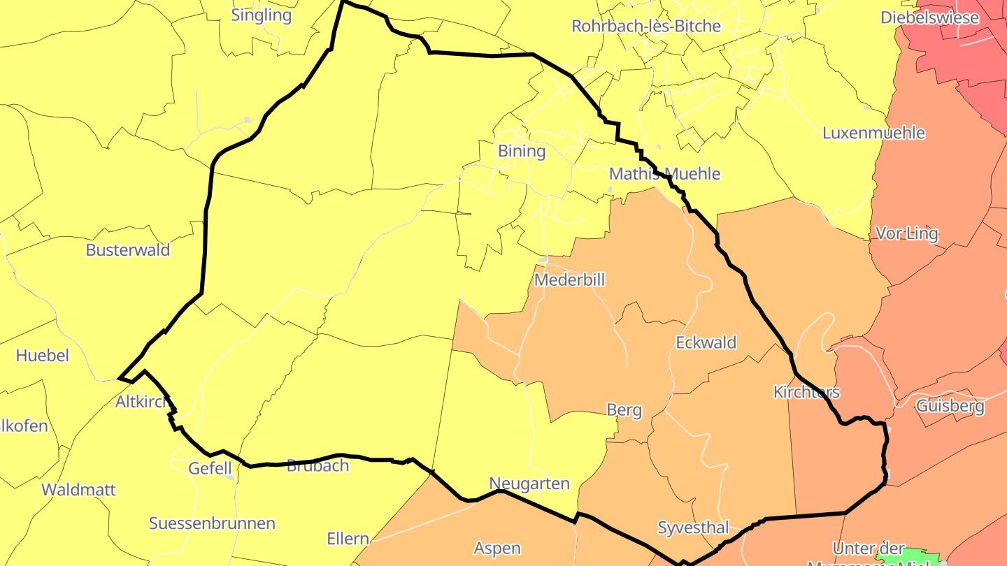 Carte des prix de l'immobilier Bining