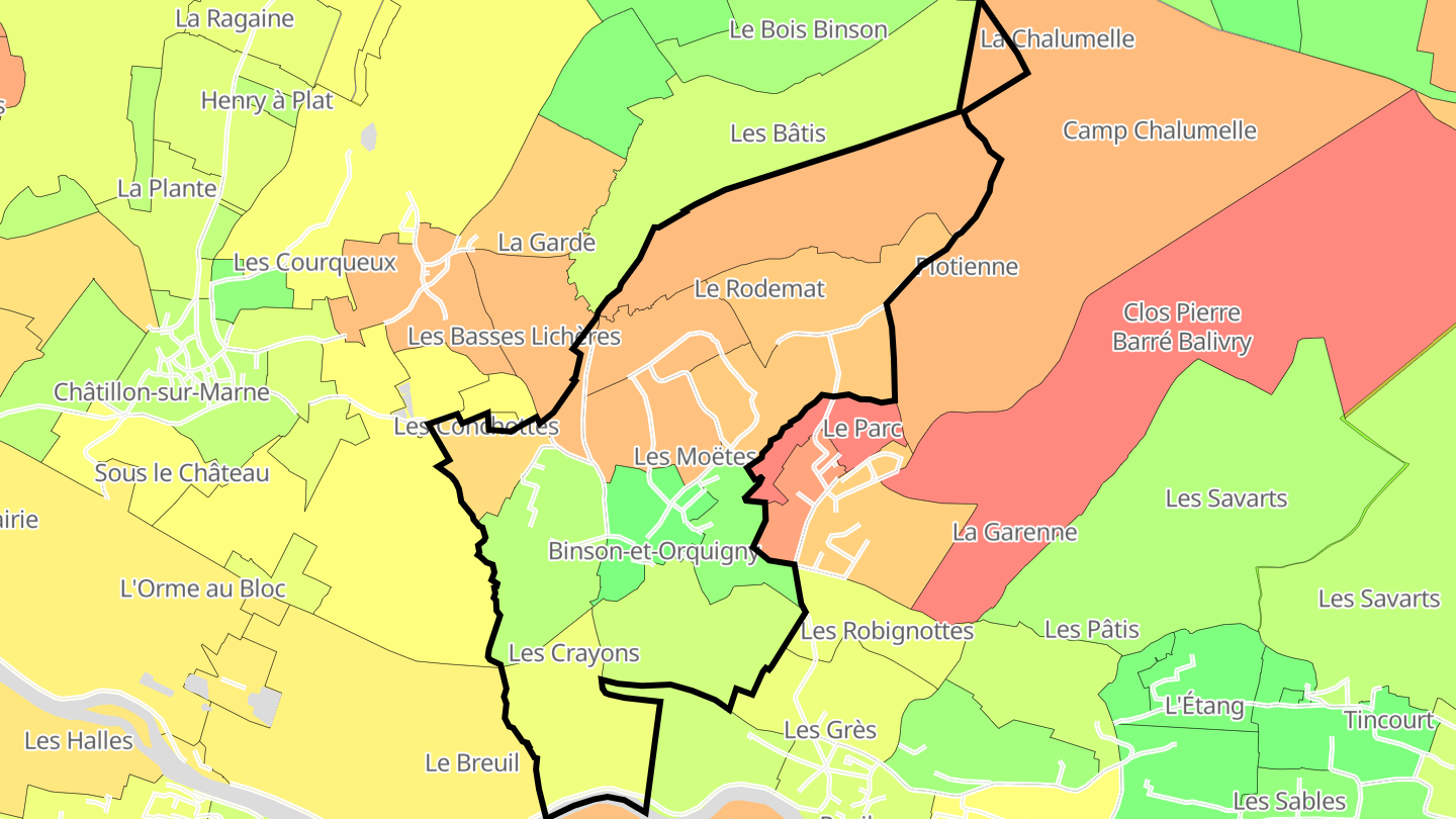 Carte des prix de l'immobilier Binson-et-Orquigny
