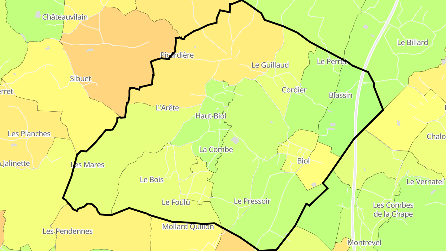 Carte des prix de l'immobilier Biol