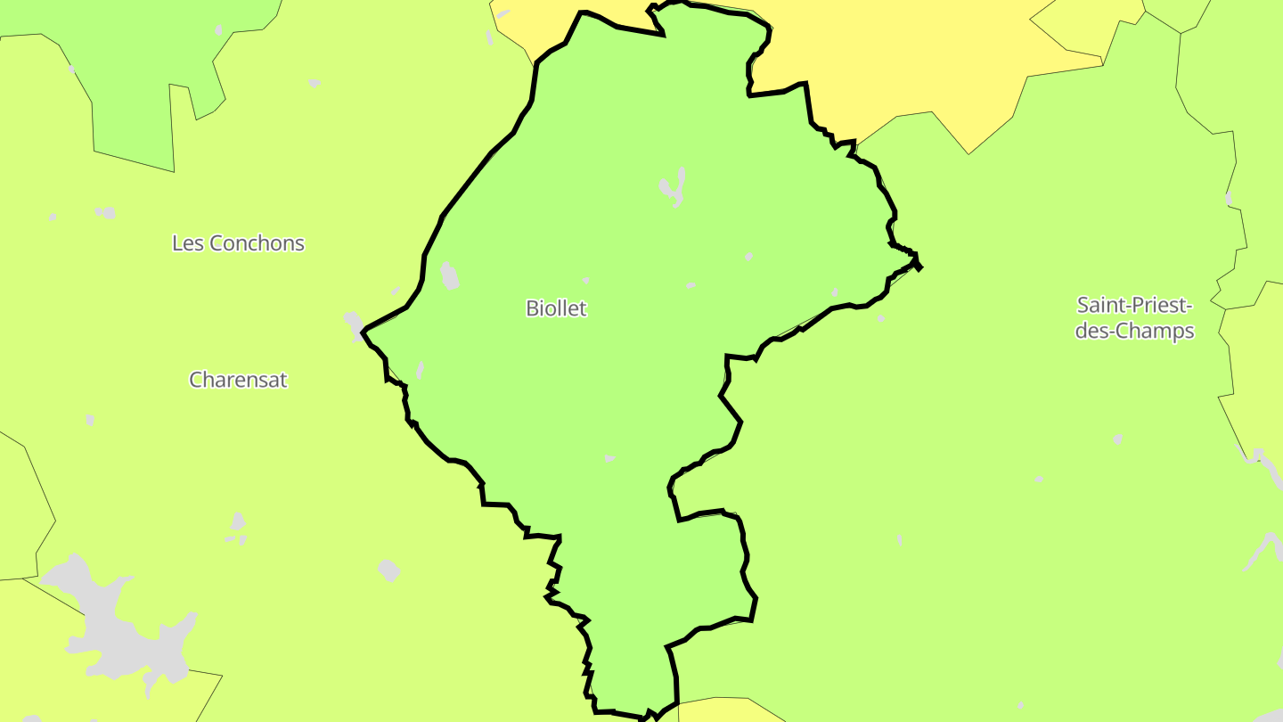Carte des prix de l'immobilier Biollet
