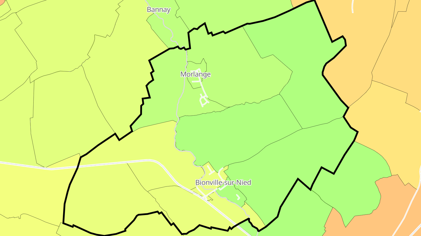 Carte des prix de l'immobilier Bionville-sur-Nied