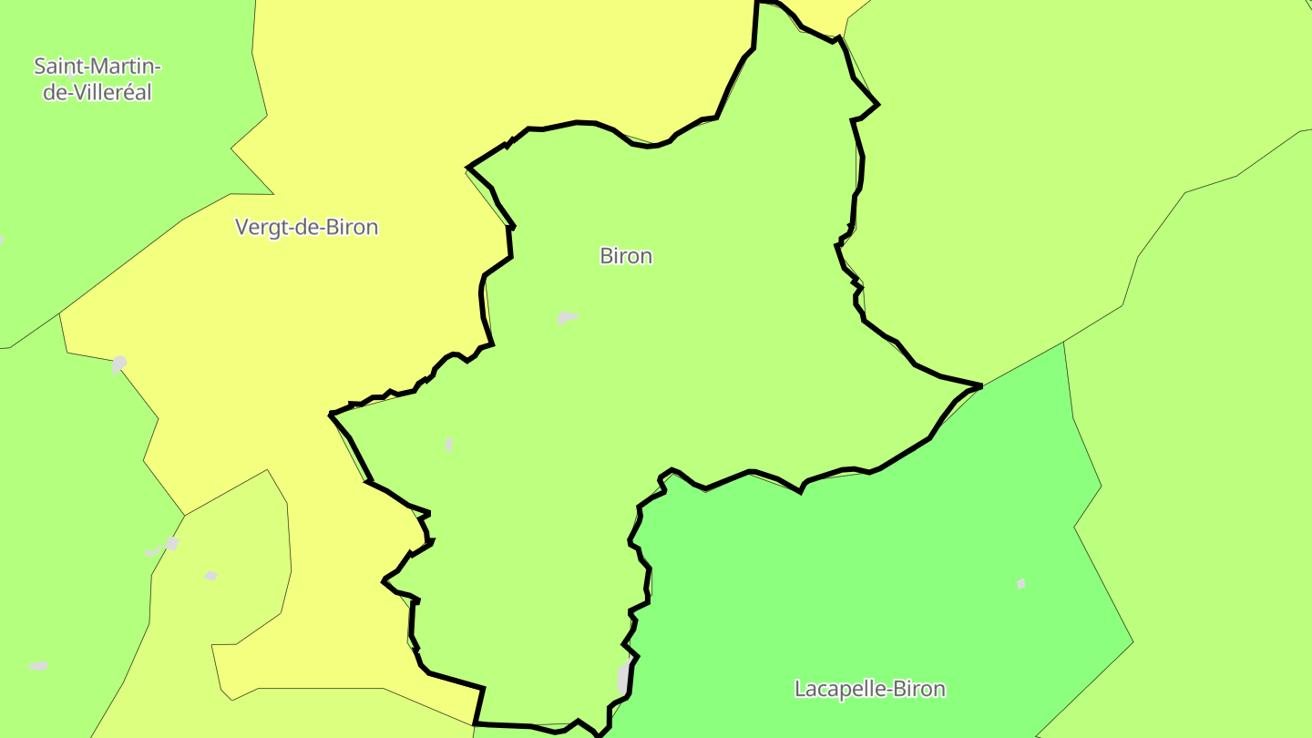 Carte des prix de l'immobilier Biron