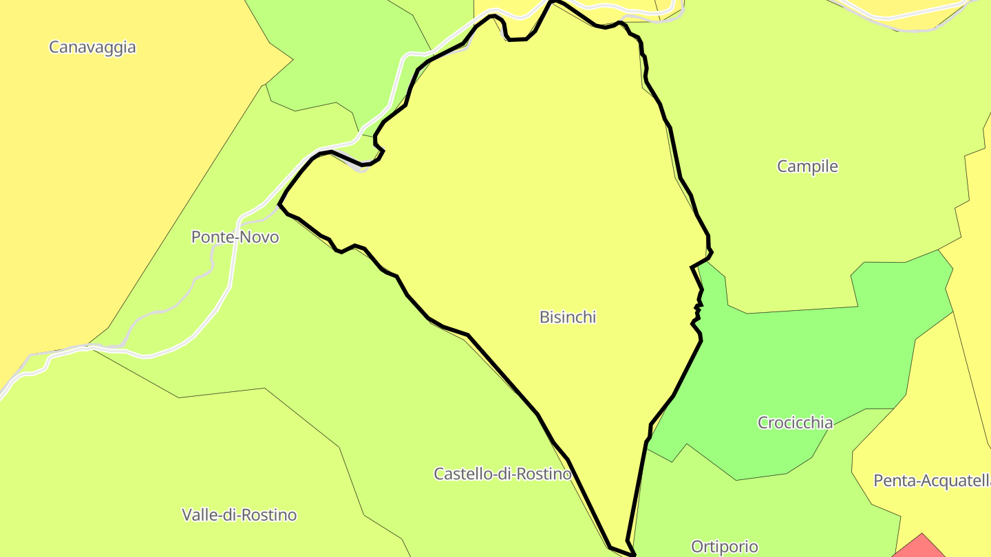 Carte des prix de l'immobilier Bisinchi