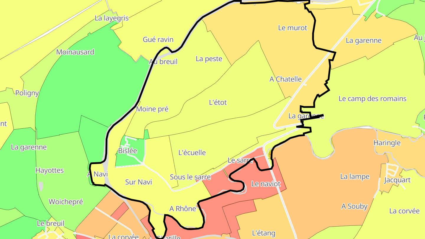Carte des prix de l'immobilier Bislée