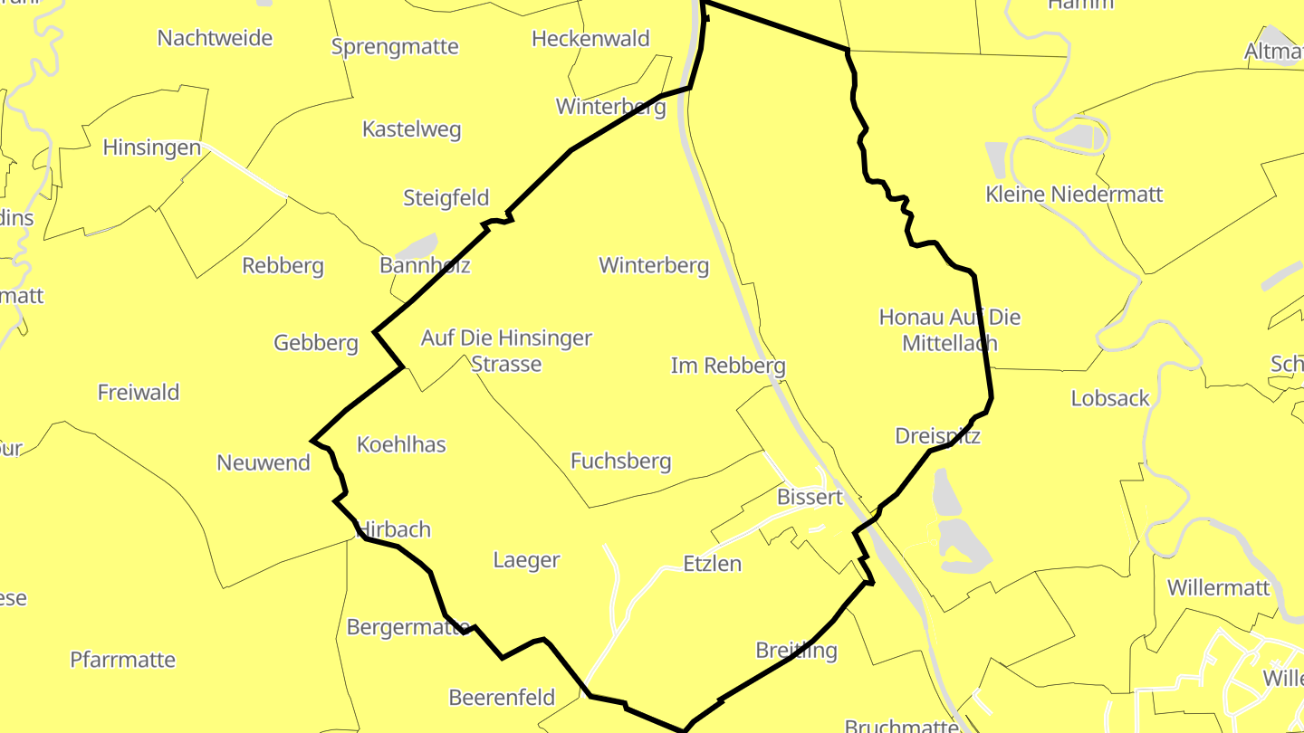 Carte des prix de l'immobilier Bissert