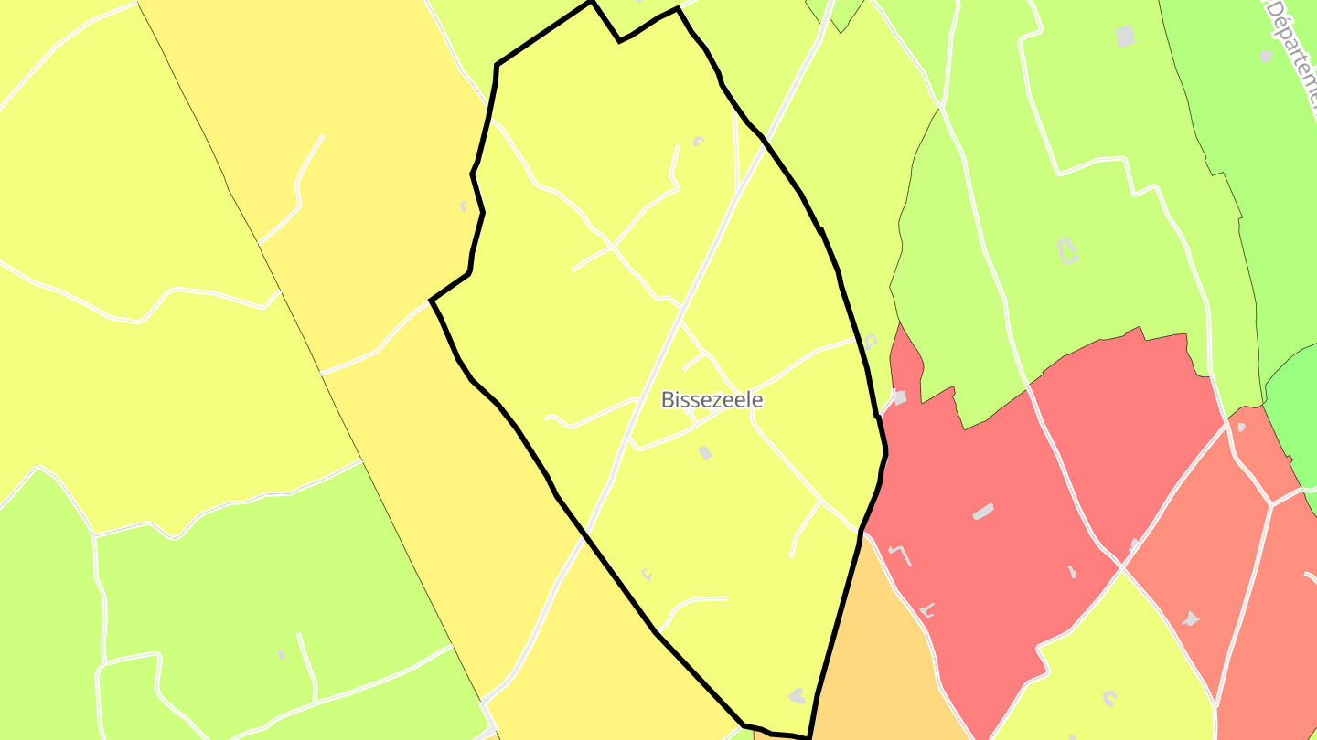 Carte des prix de l'immobilier Bissezeele