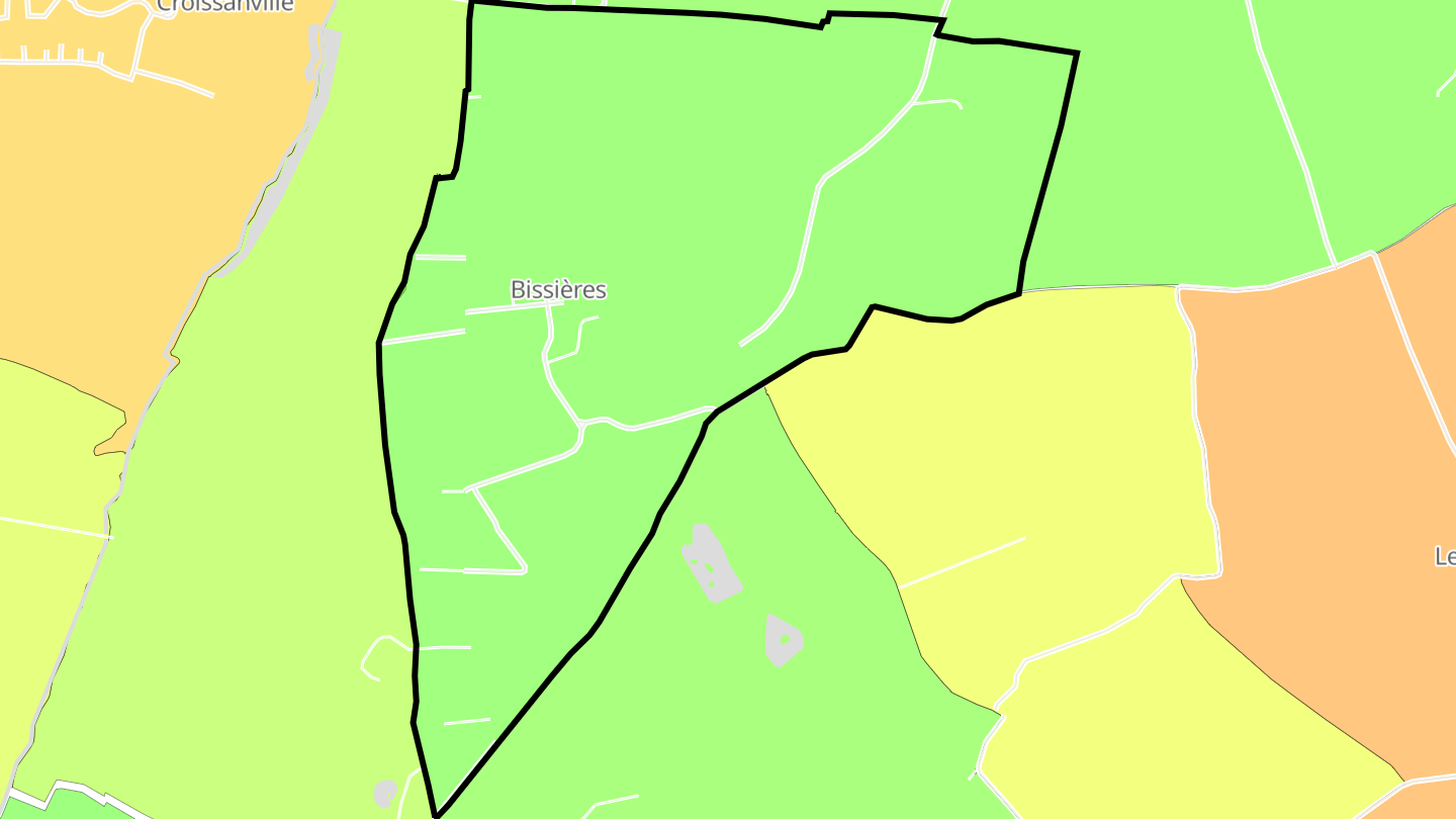 Carte des prix de l'immobilier Bissières