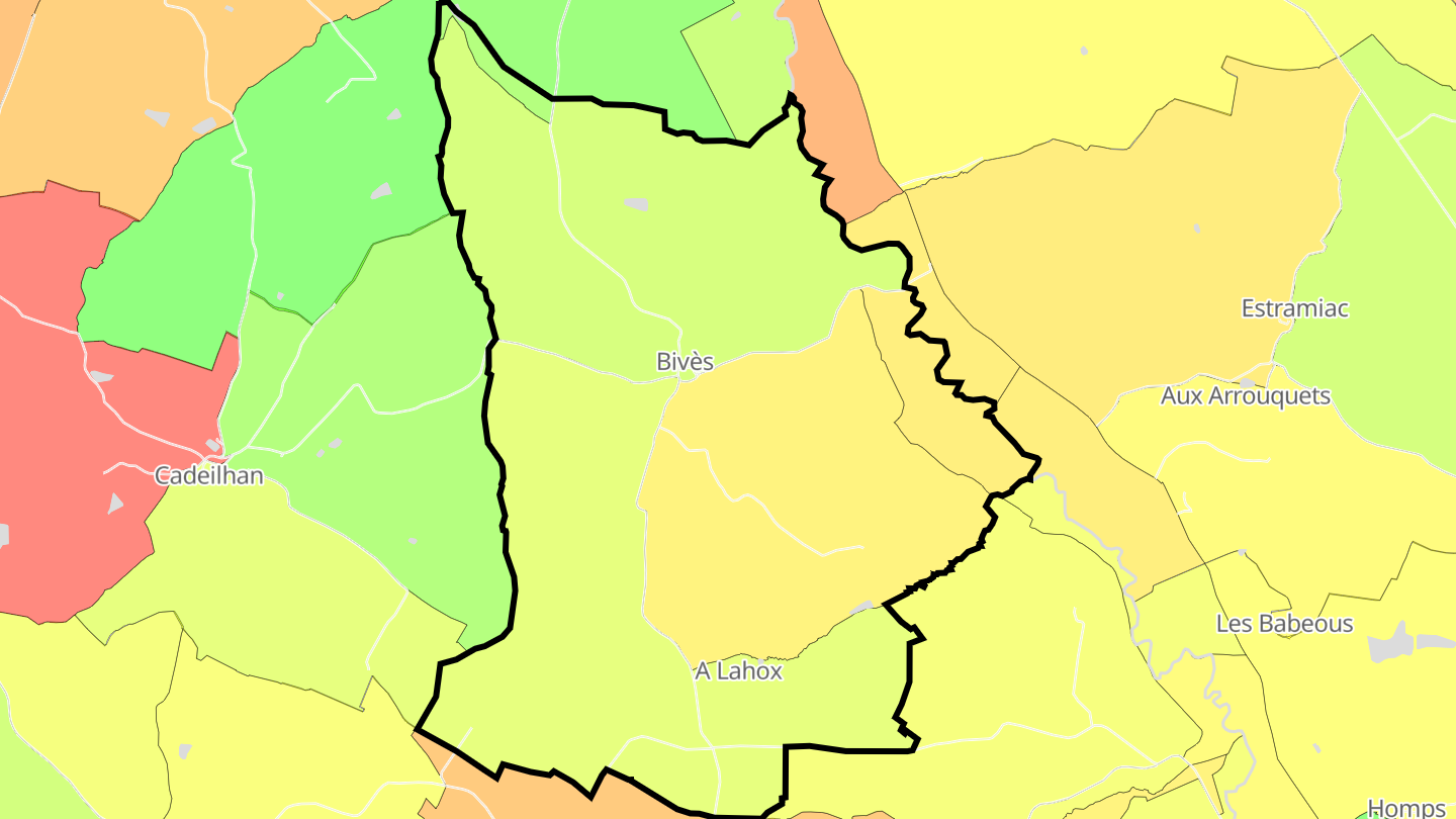 Carte des prix de l'immobilier Bivès