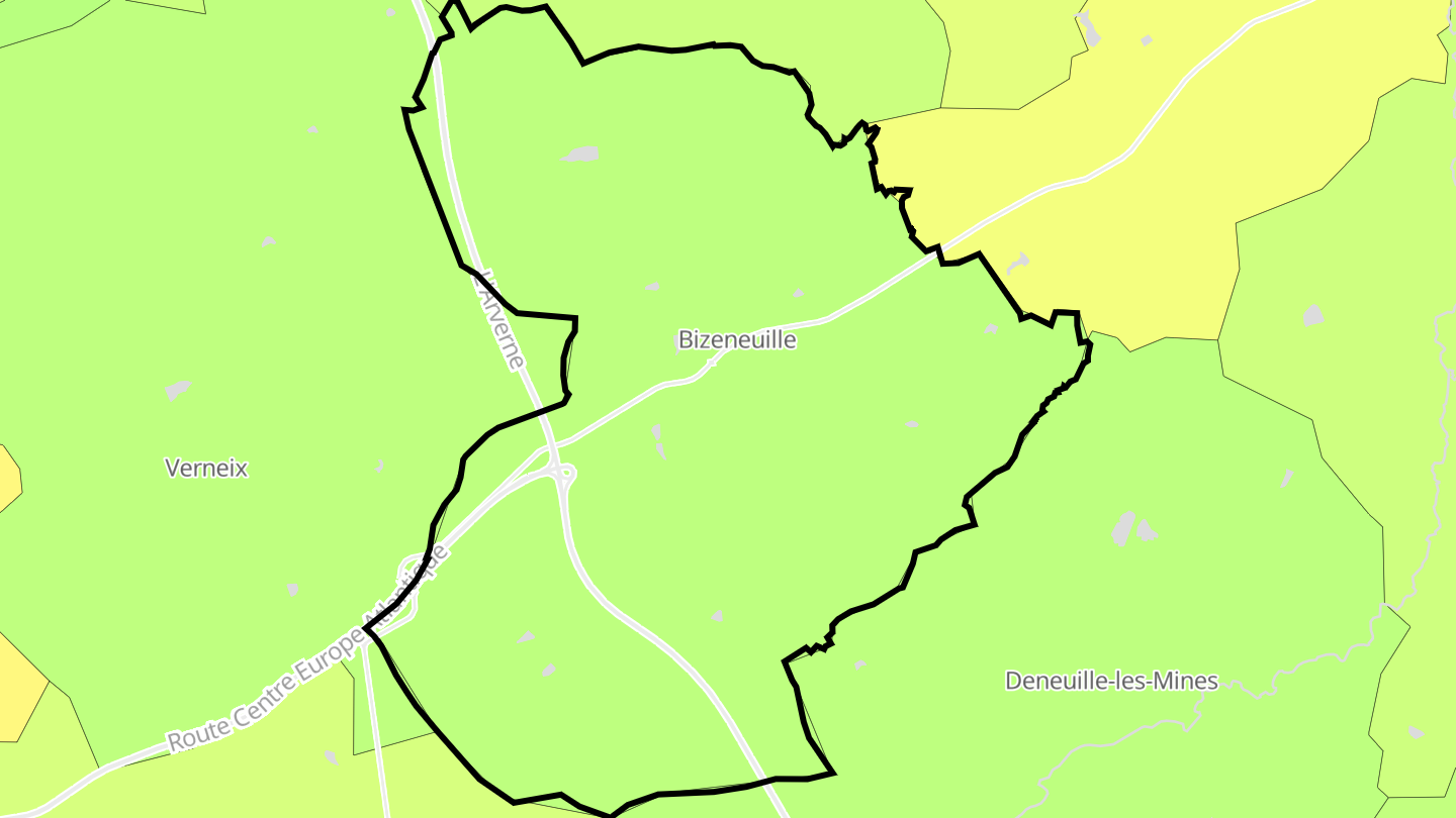 Carte des prix de l'immobilier Bizeneuille
