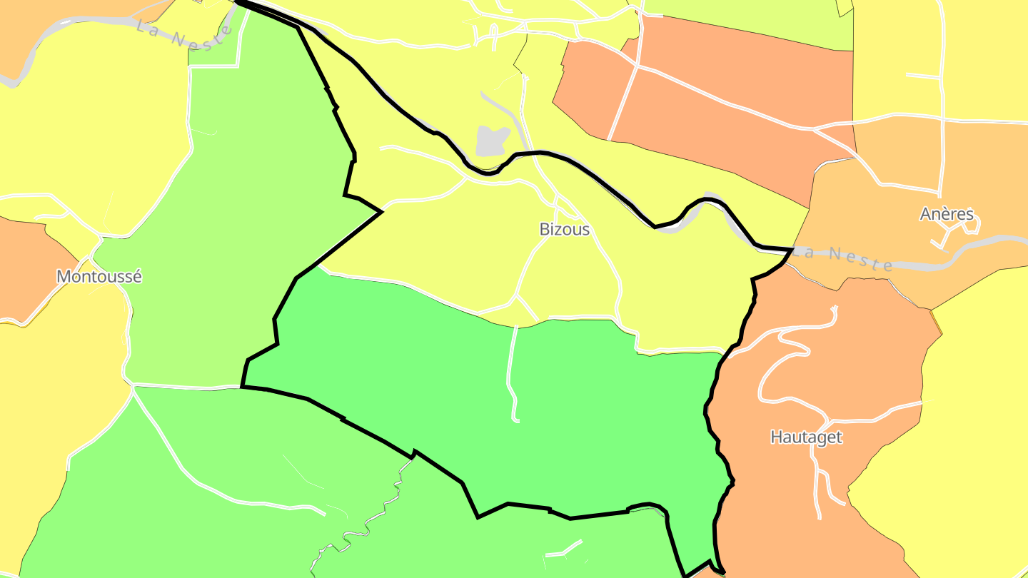 Carte des prix de l'immobilier Bizous