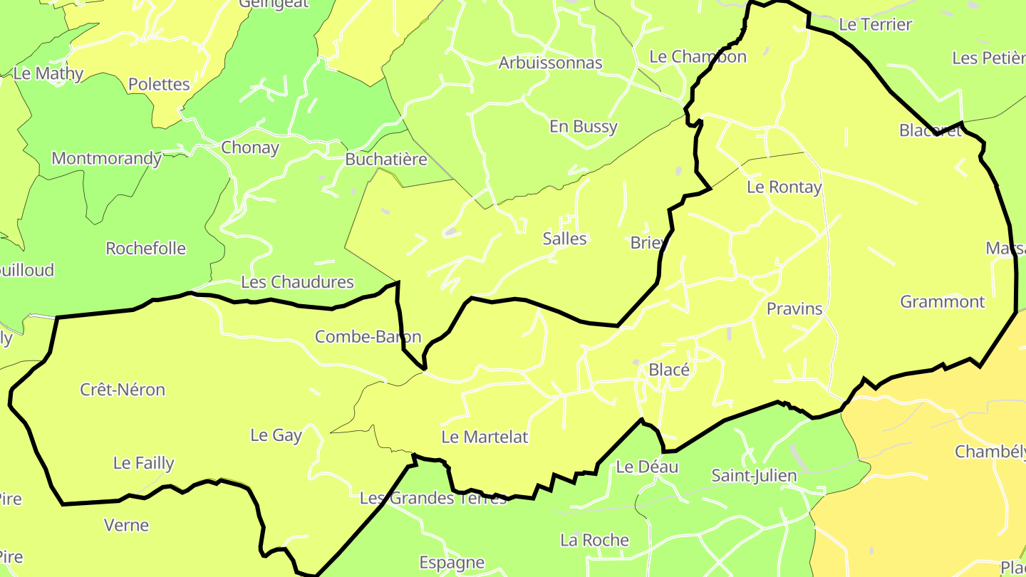 Carte des prix de l'immobilier Blacé