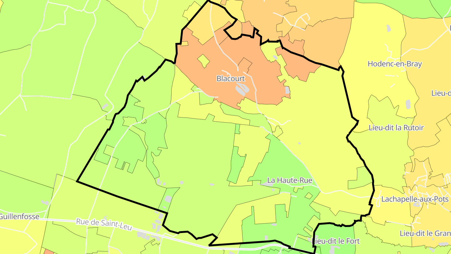 Carte des prix de l'immobilier Blacourt