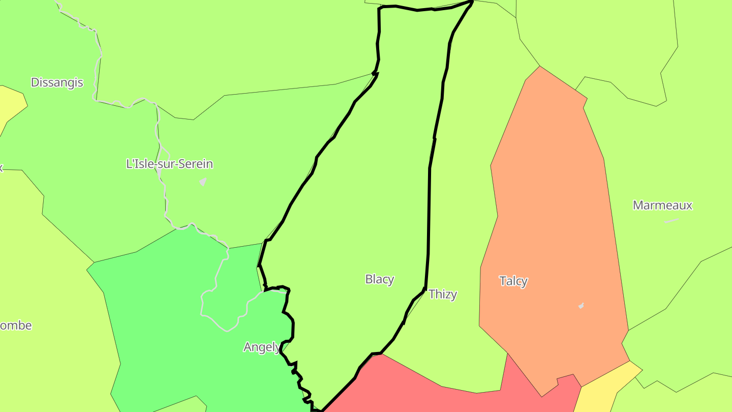 Carte des prix de l'immobilier Blacy