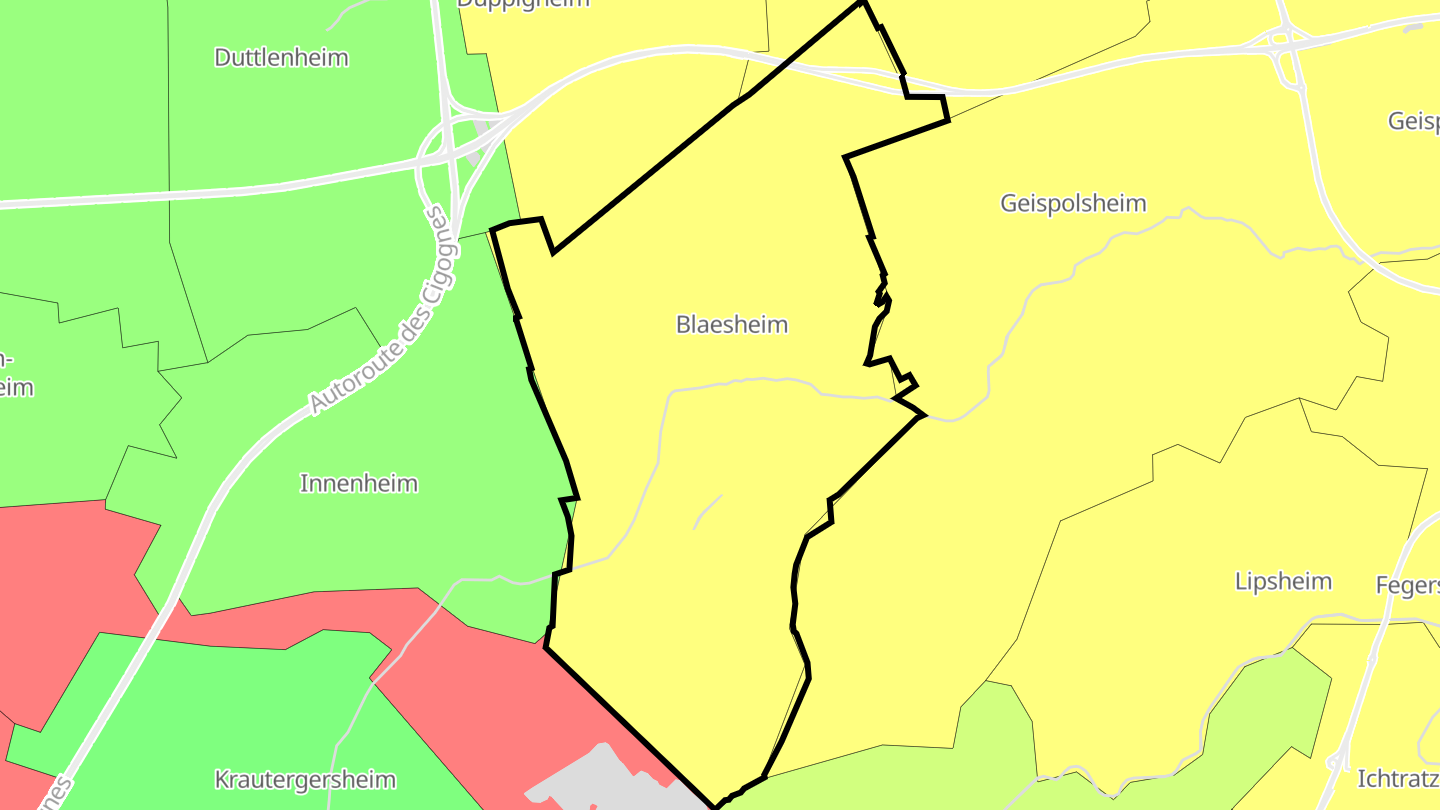 Carte des prix de l'immobilier Blaesheim