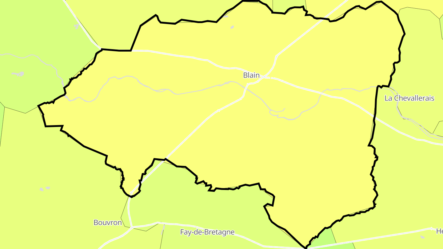Carte des prix de l'immobilier Blain