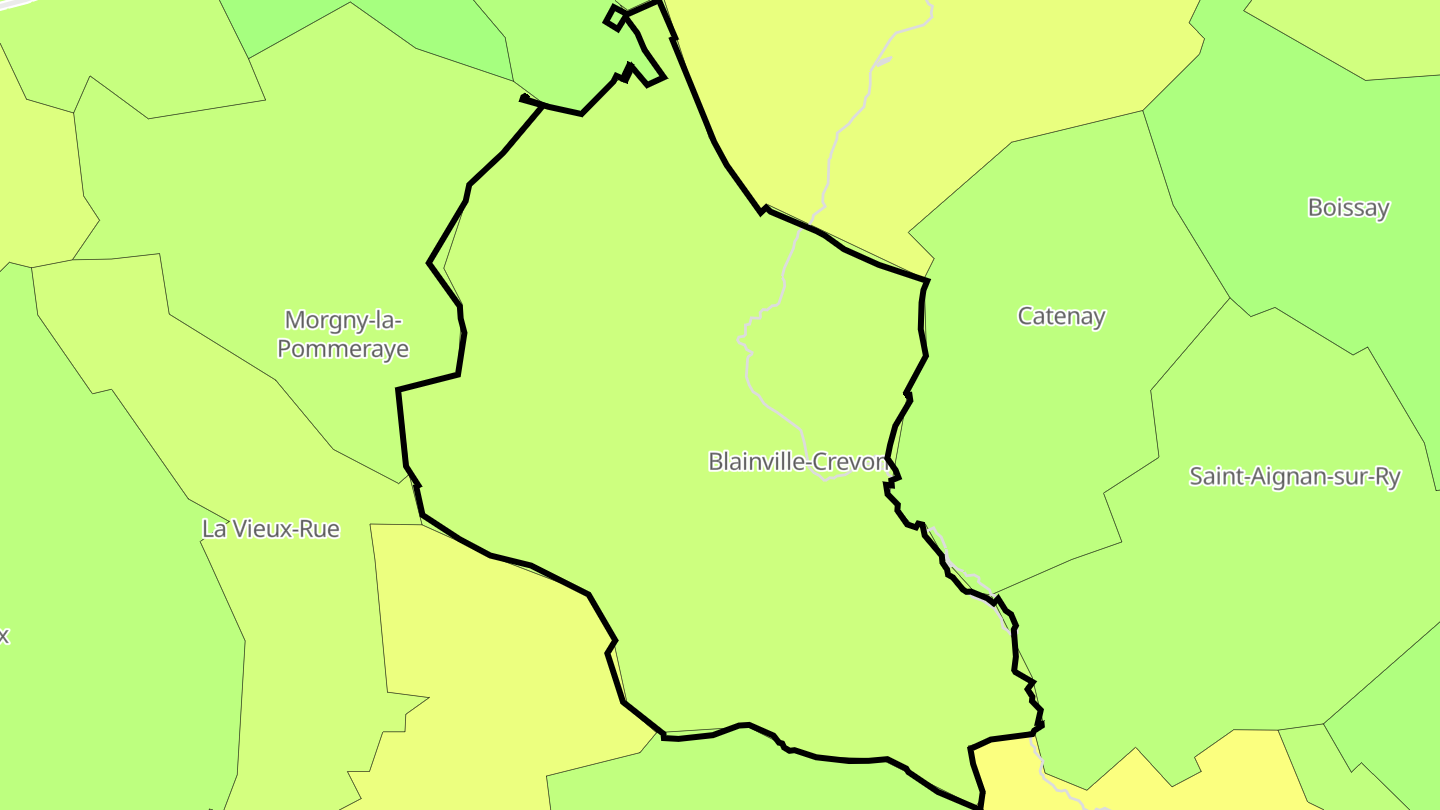 Carte des prix de l'immobilier Blainville-Crevon