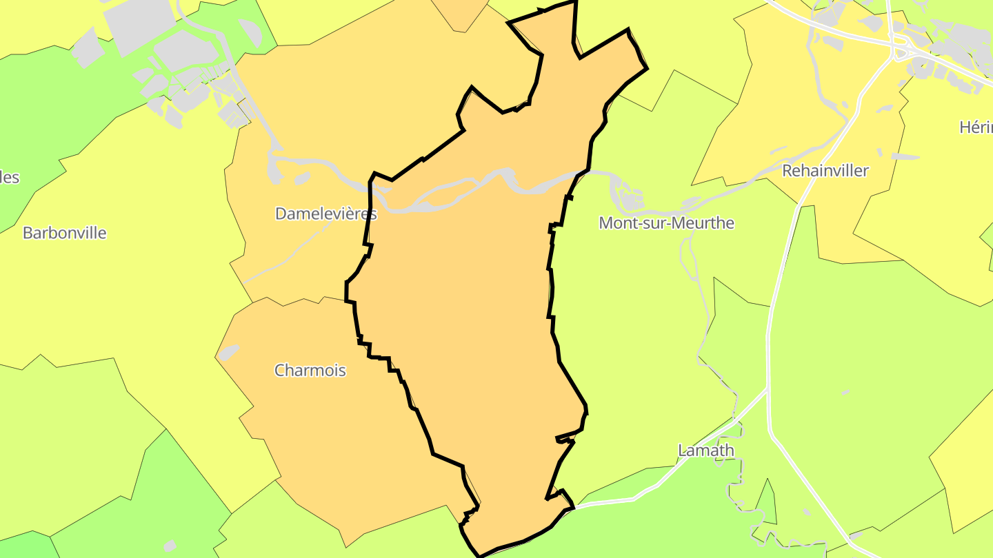 Carte des prix de l'immobilier Blainville-sur-l'Eau