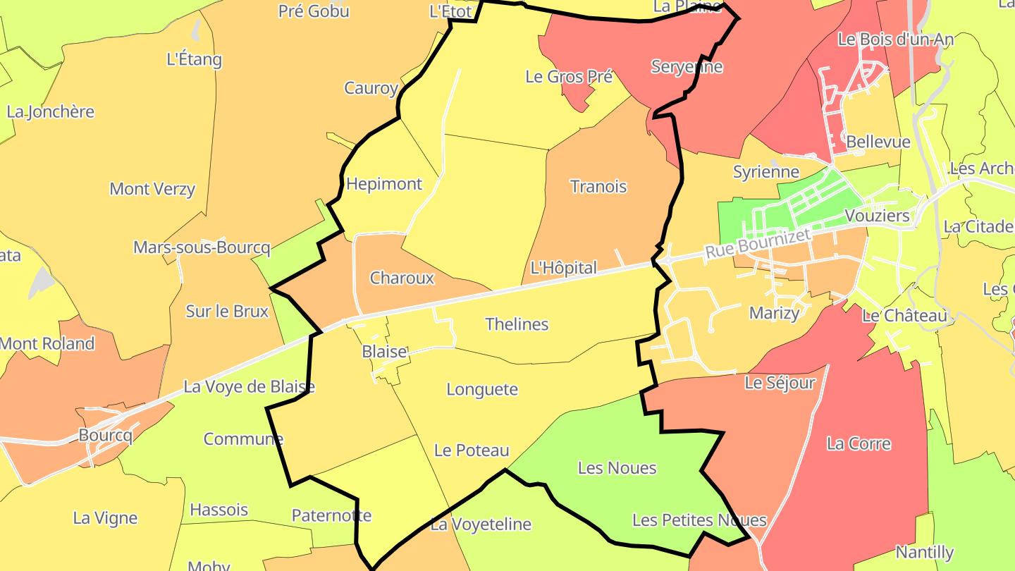 Carte des prix de l'immobilier Blaise