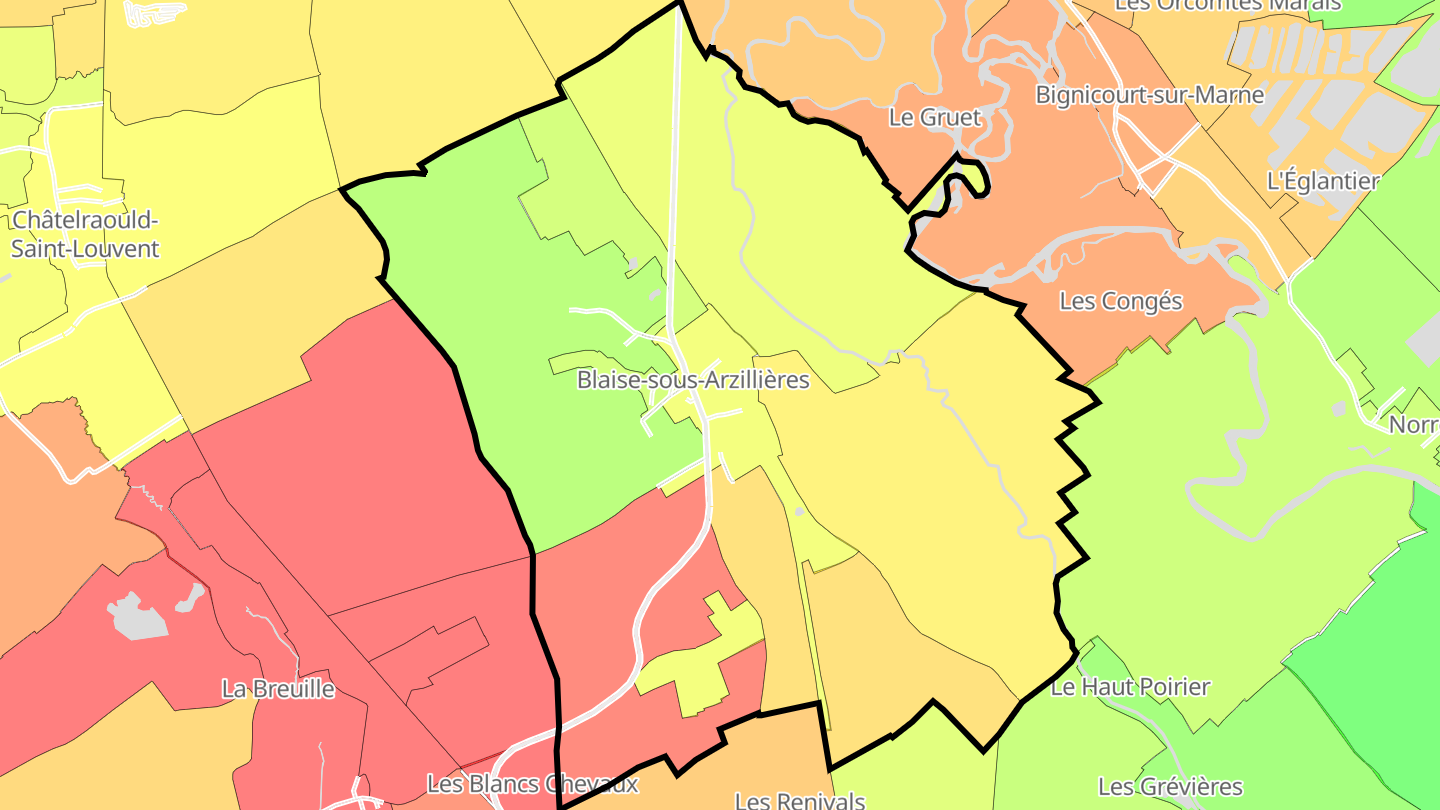 Carte des prix de l'immobilier Blaise-sous-Arzillières