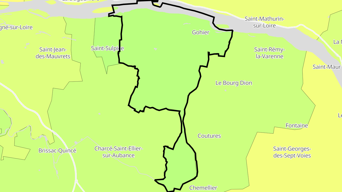 Carte des prix de l'immobilier Blaison-Gohier