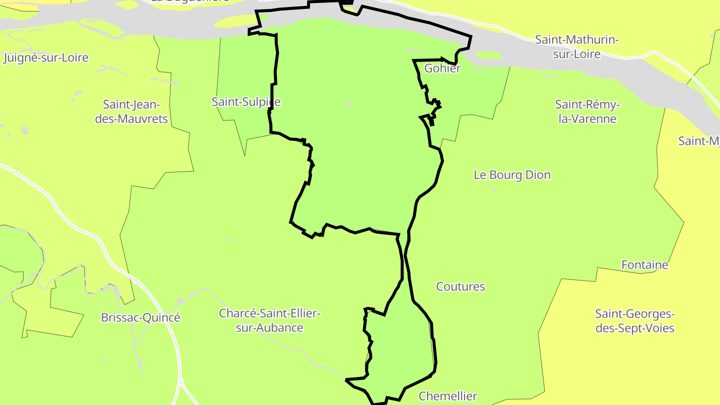 Carte des prix de l'immobilier Blaison