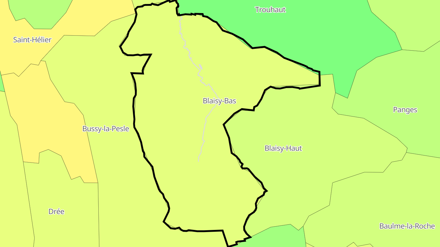 Carte des prix de l'immobilier Blaisy-Bas