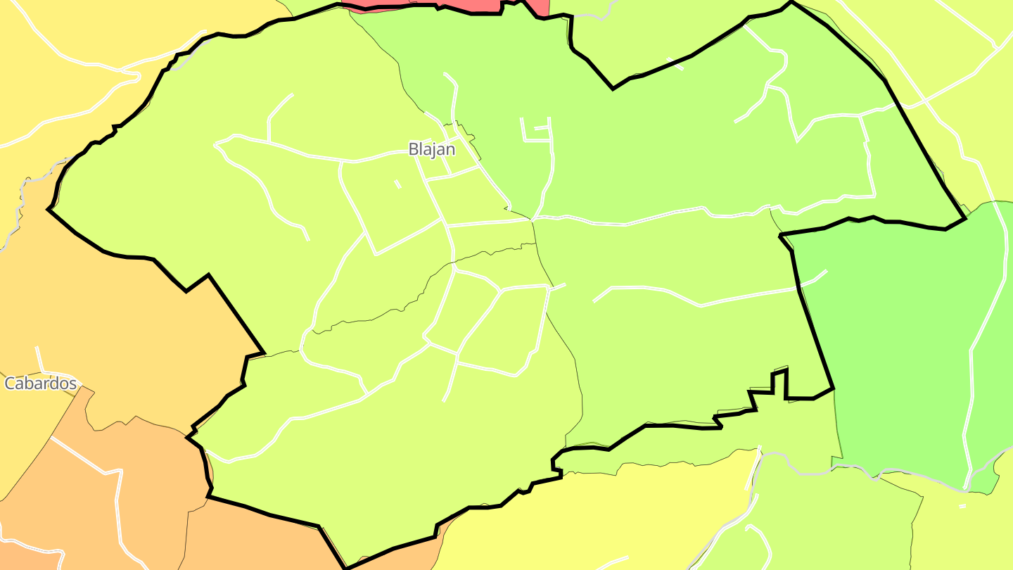 Carte des prix de l'immobilier Blajan