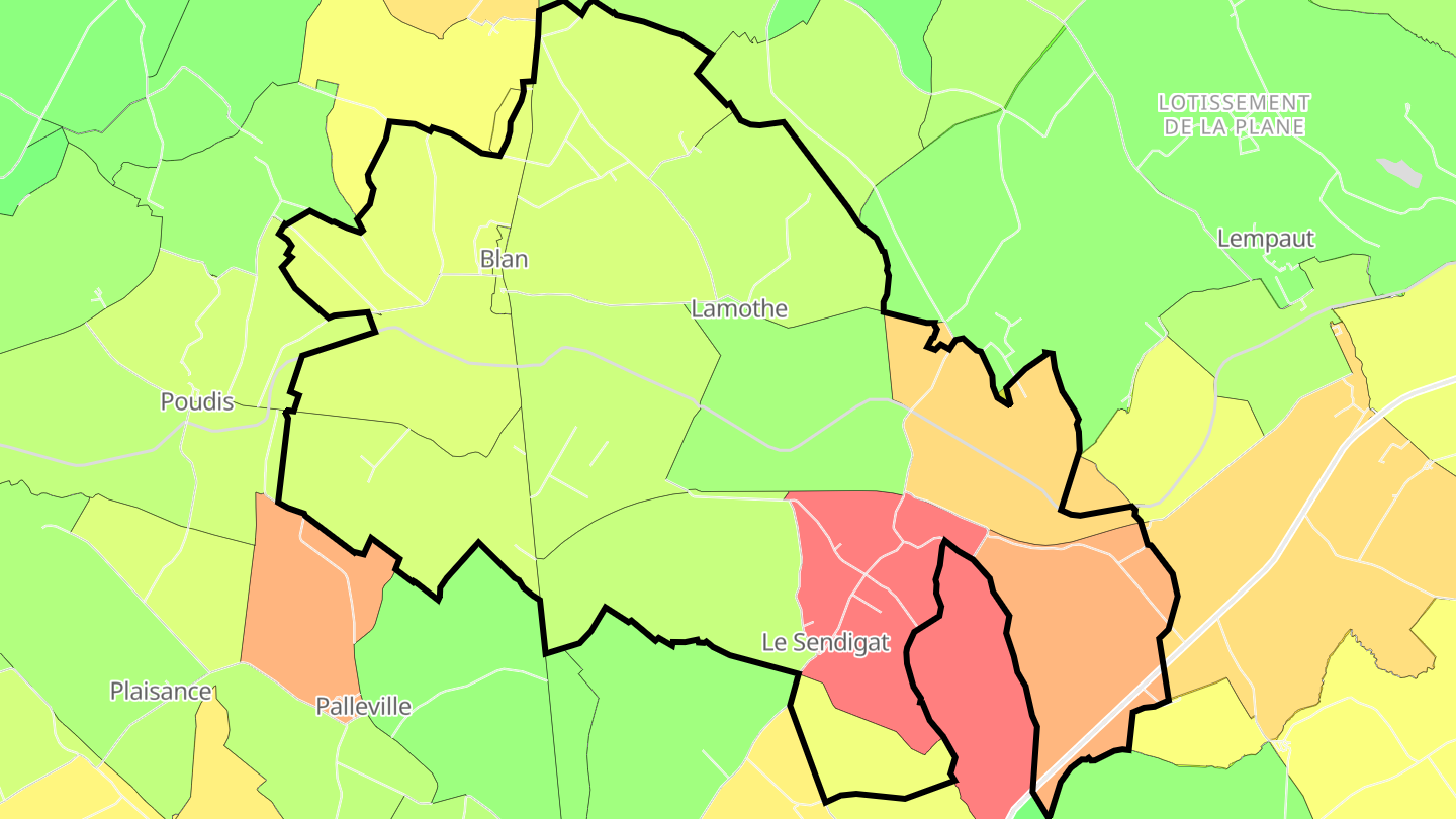 Carte des prix de l'immobilier Blan