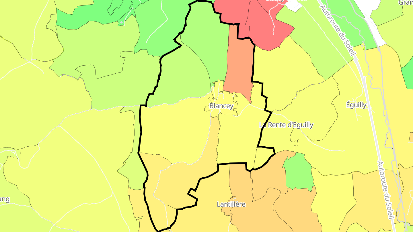 Carte des prix de l'immobilier Blancey