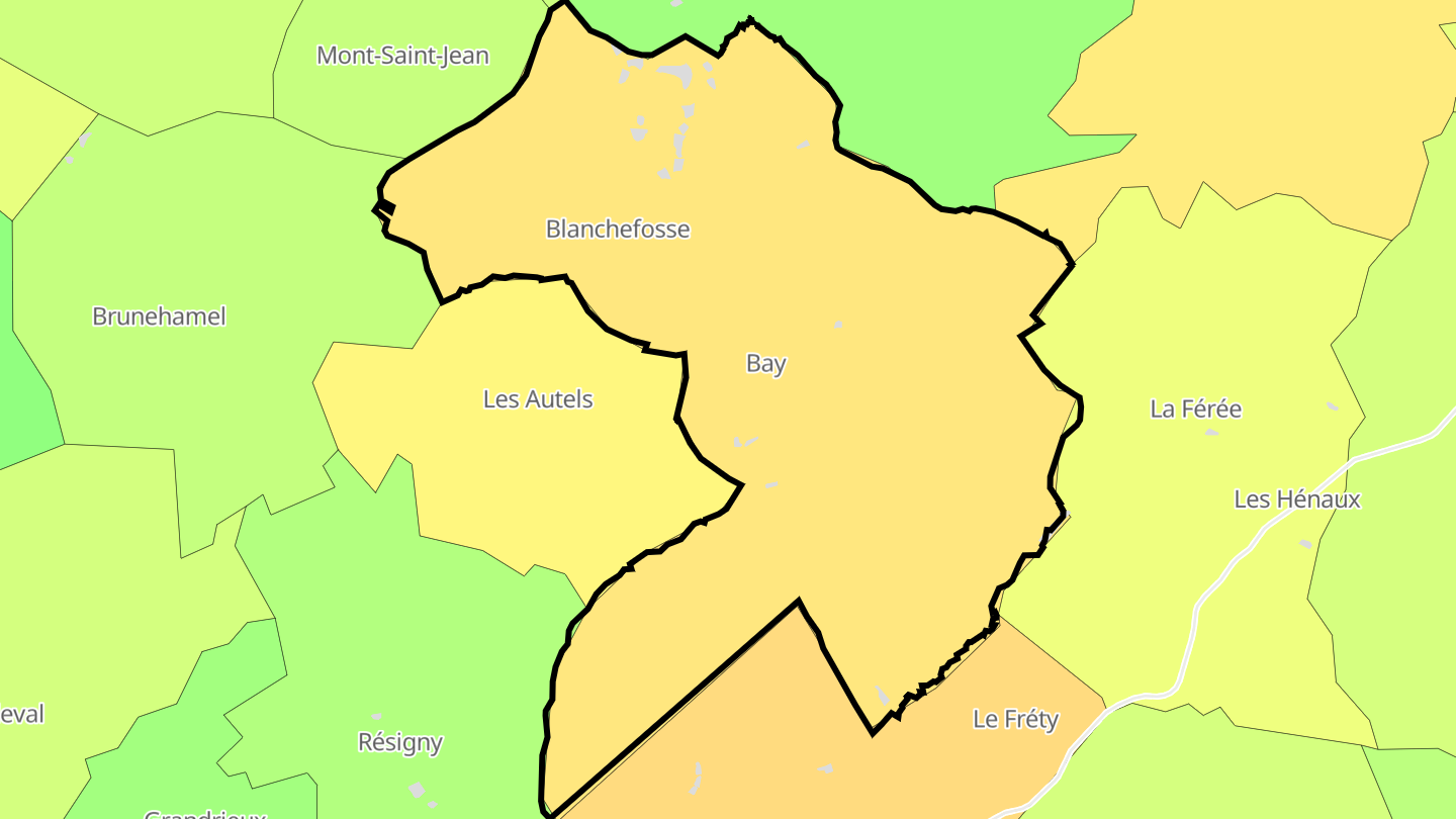 Carte des prix de l'immobilier Blanchefosse-et-Bay