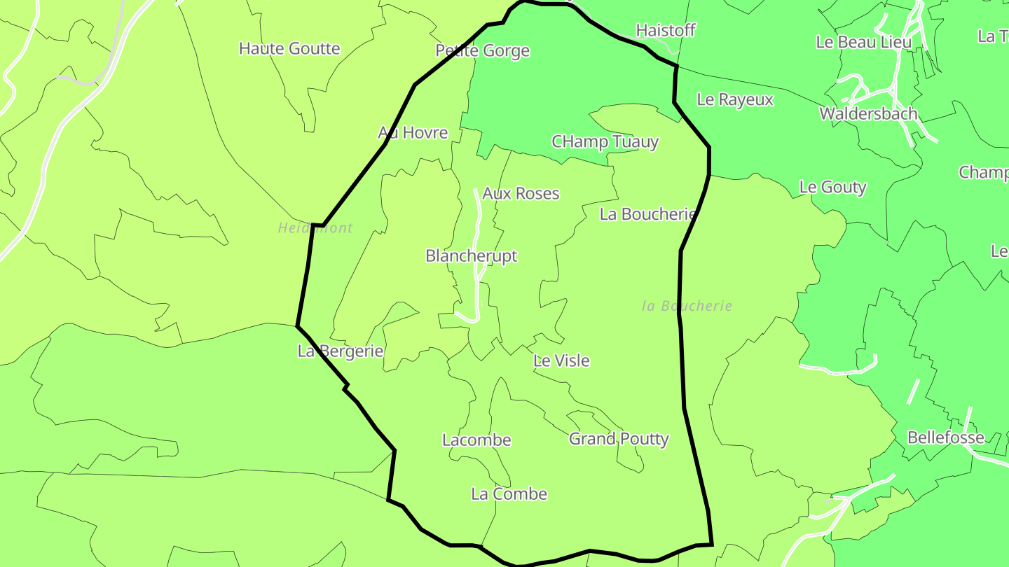 Carte des prix de l'immobilier Blancherupt