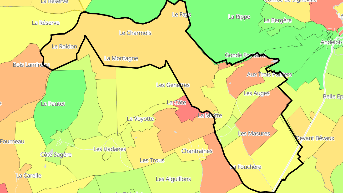 Carte des prix de l'immobilier Blancheville