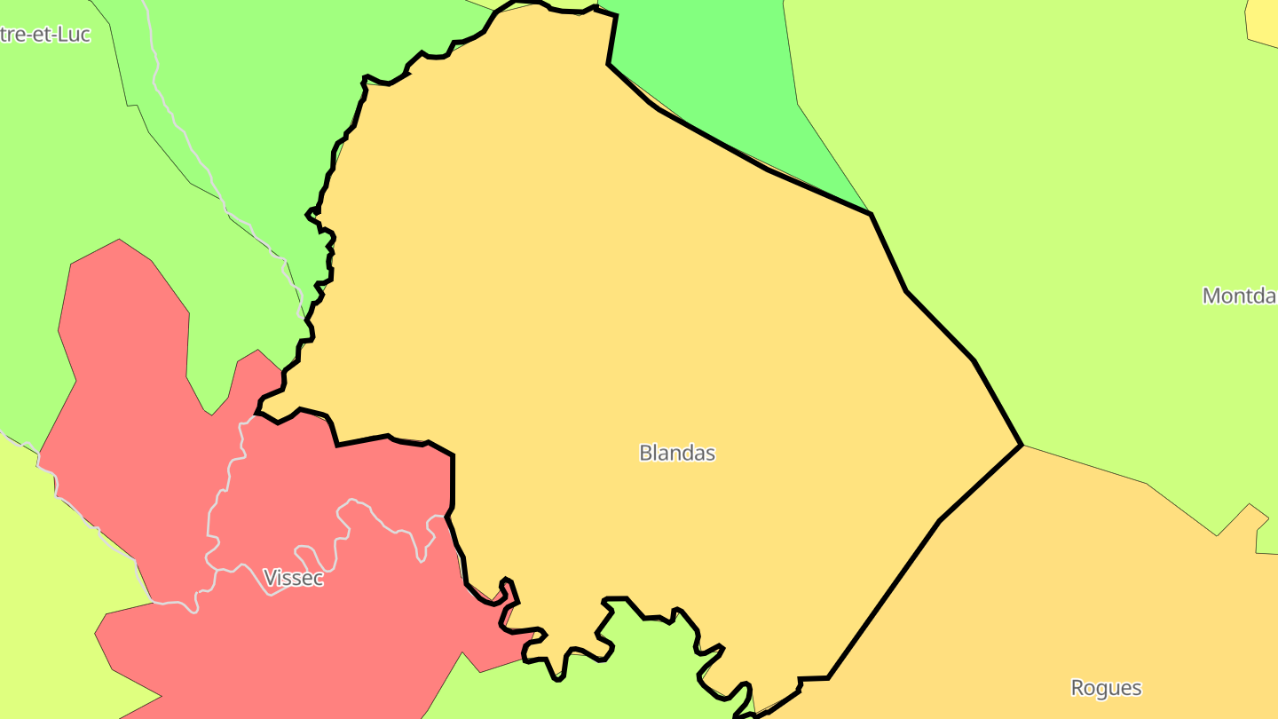 Carte des prix de l'immobilier Blandas