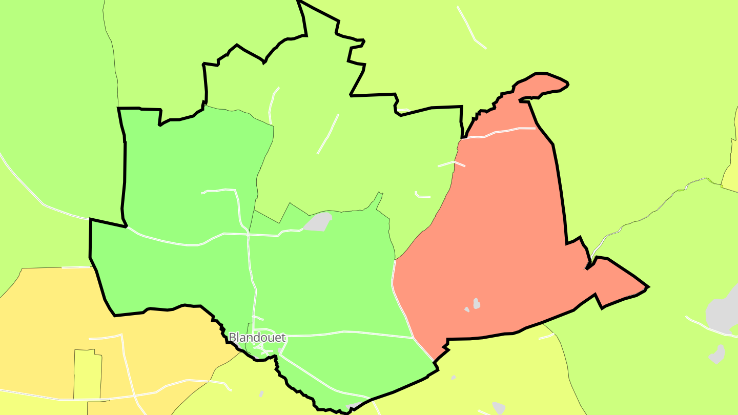 Carte des prix de l'immobilier Blandouet