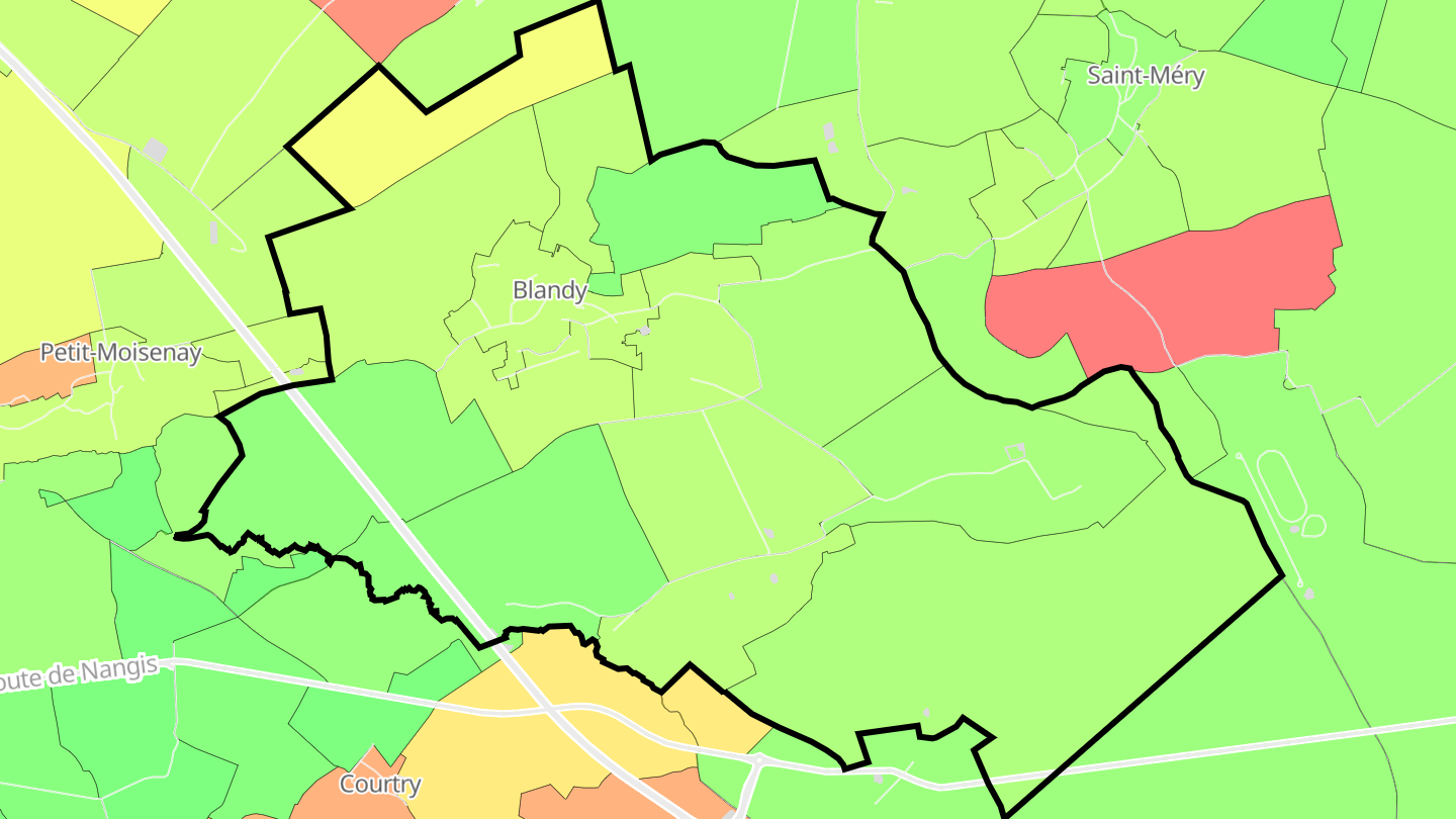 Carte des prix de l'immobilier Blandy