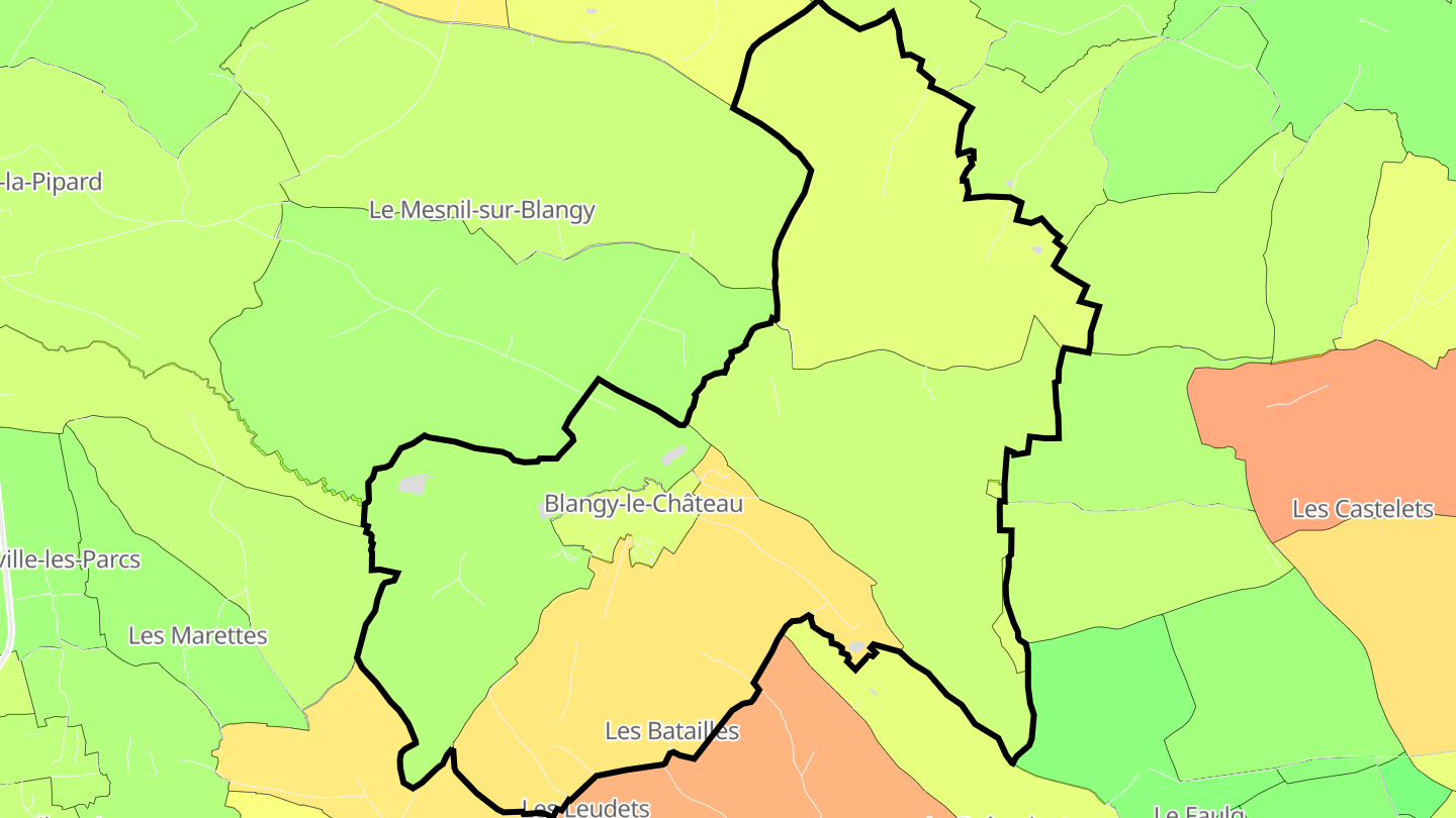 Carte des prix de l'immobilier Blangy-le-Château