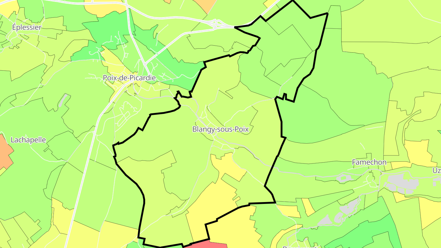 Carte des prix de l'immobilier Blangy-sous-Poix