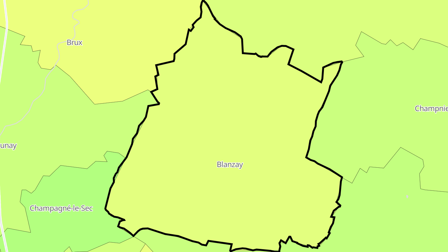 Carte des prix de l'immobilier Blanzay