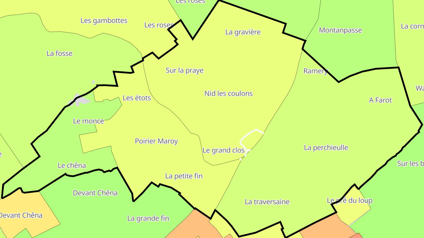 Carte des prix de l'immobilier Blanzée