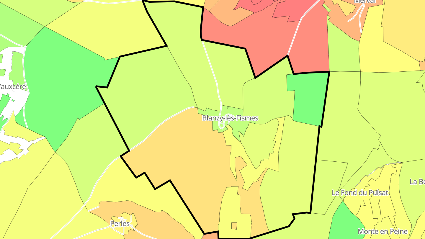 Carte des prix de l'immobilier Blanzy-lès-Fismes
