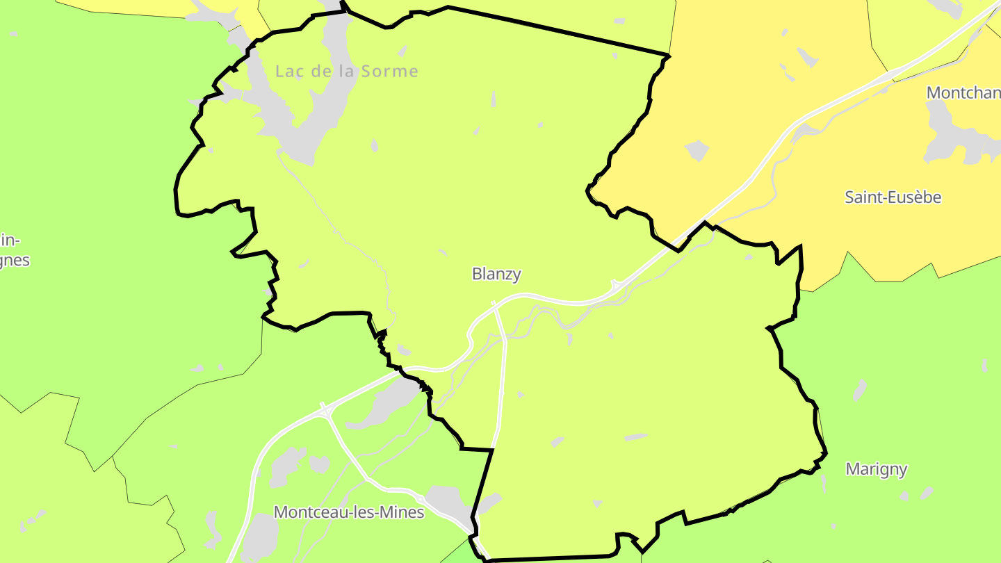 Carte des prix de l'immobilier Blanzy