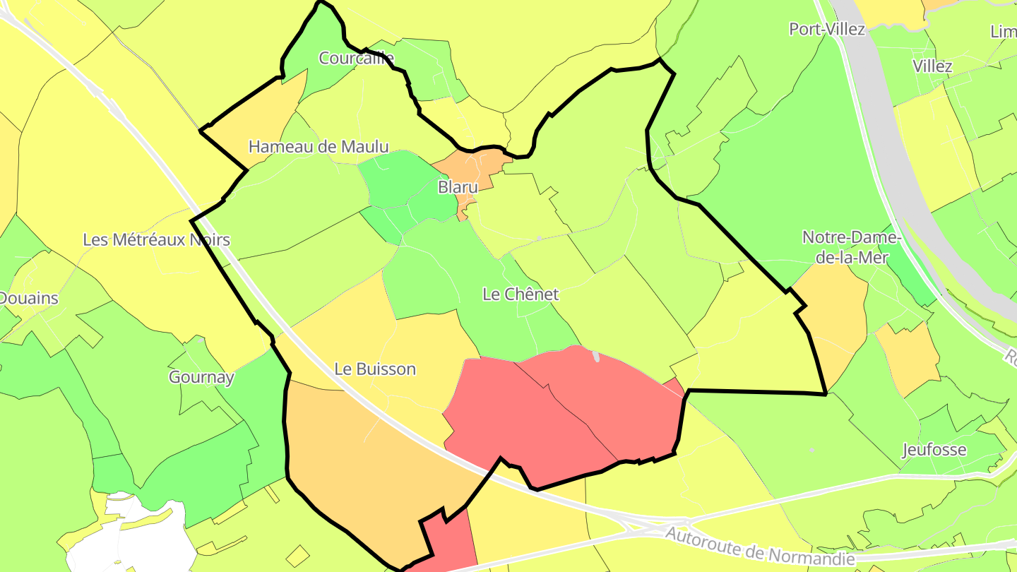 Carte des prix de l'immobilier Blaru