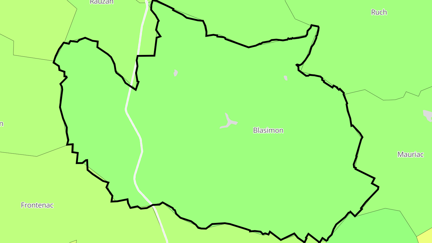 Carte des prix de l'immobilier Blasimon