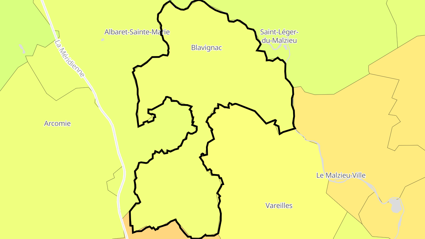 Carte des prix de l'immobilier Blavignac