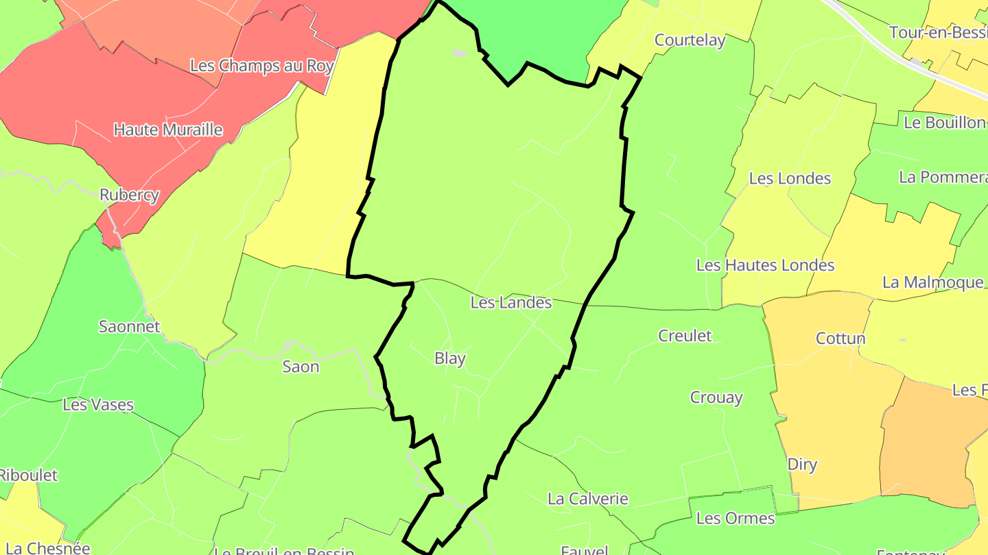 Carte des prix de l'immobilier Blay