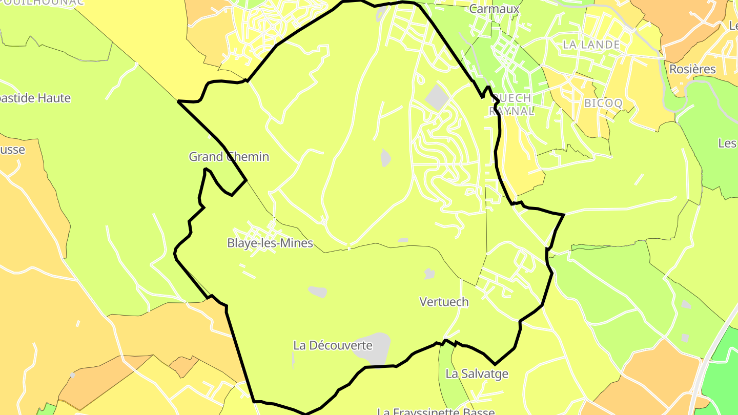 Carte des prix de l'immobilier Blaye-les-Mines