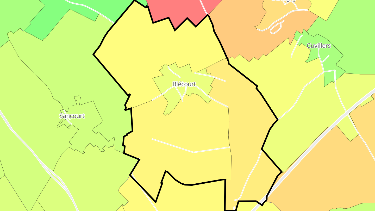 Carte des prix de l'immobilier Blécourt